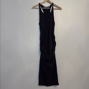 Michael Stars Gray Sheath Midi Dress with Halter Neckline for Cocktail